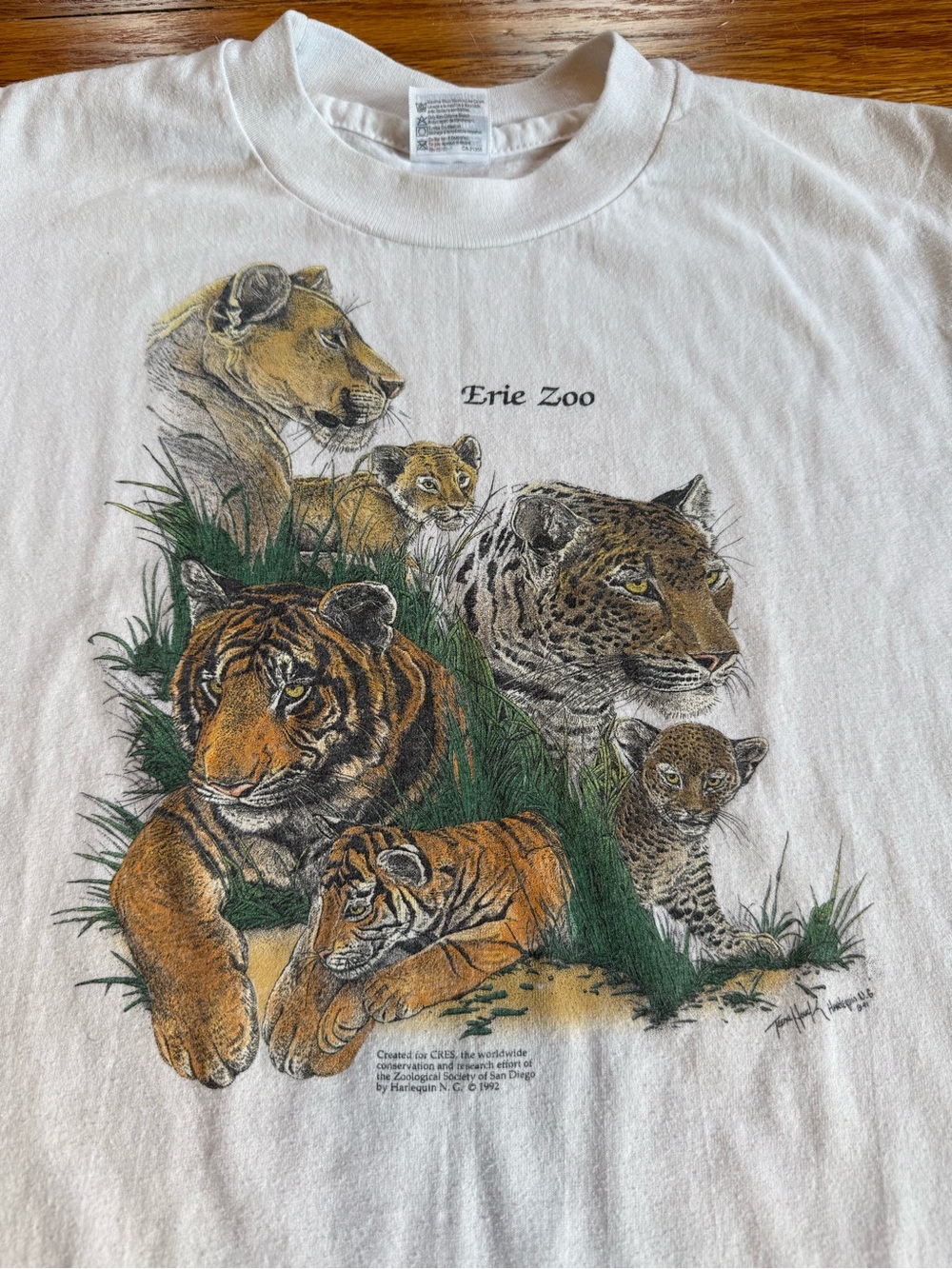 Vintage 90s Erie PA Zoo Lions Tigers T-shirt, San Diego Animal Lover Youth Large